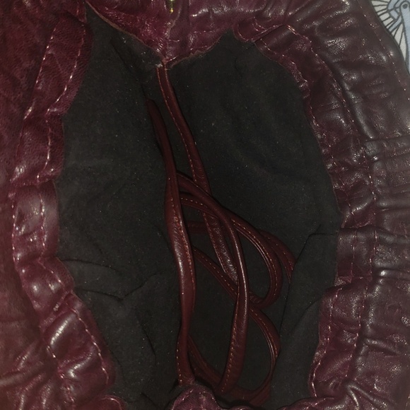 Leather purse deep purple. Clutch or crossbody - Picture 6 of 6